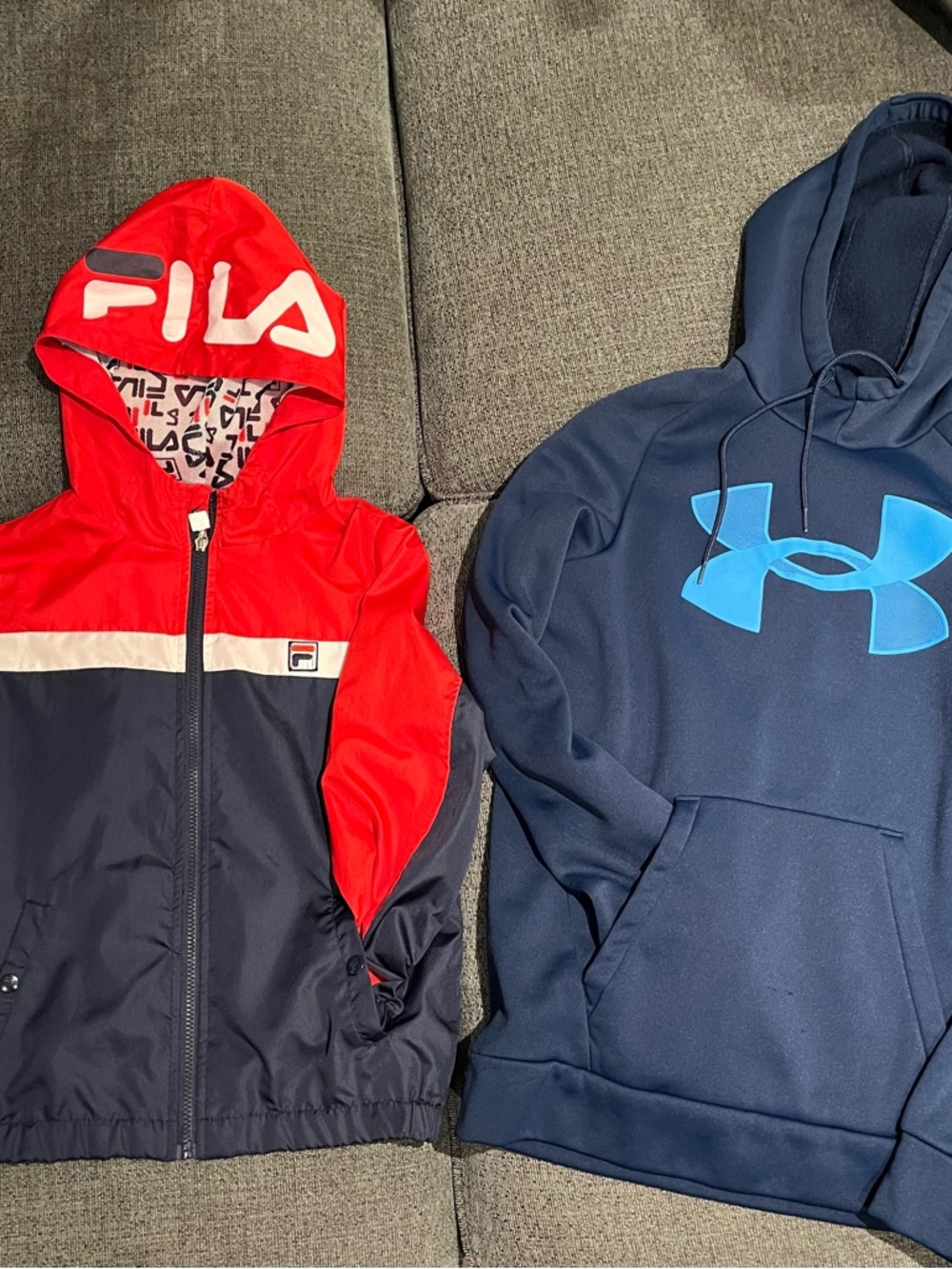 Fila Jacket & Under Armour Hoodie Kids Bundle Youth Small * 2pc * Age 6-10